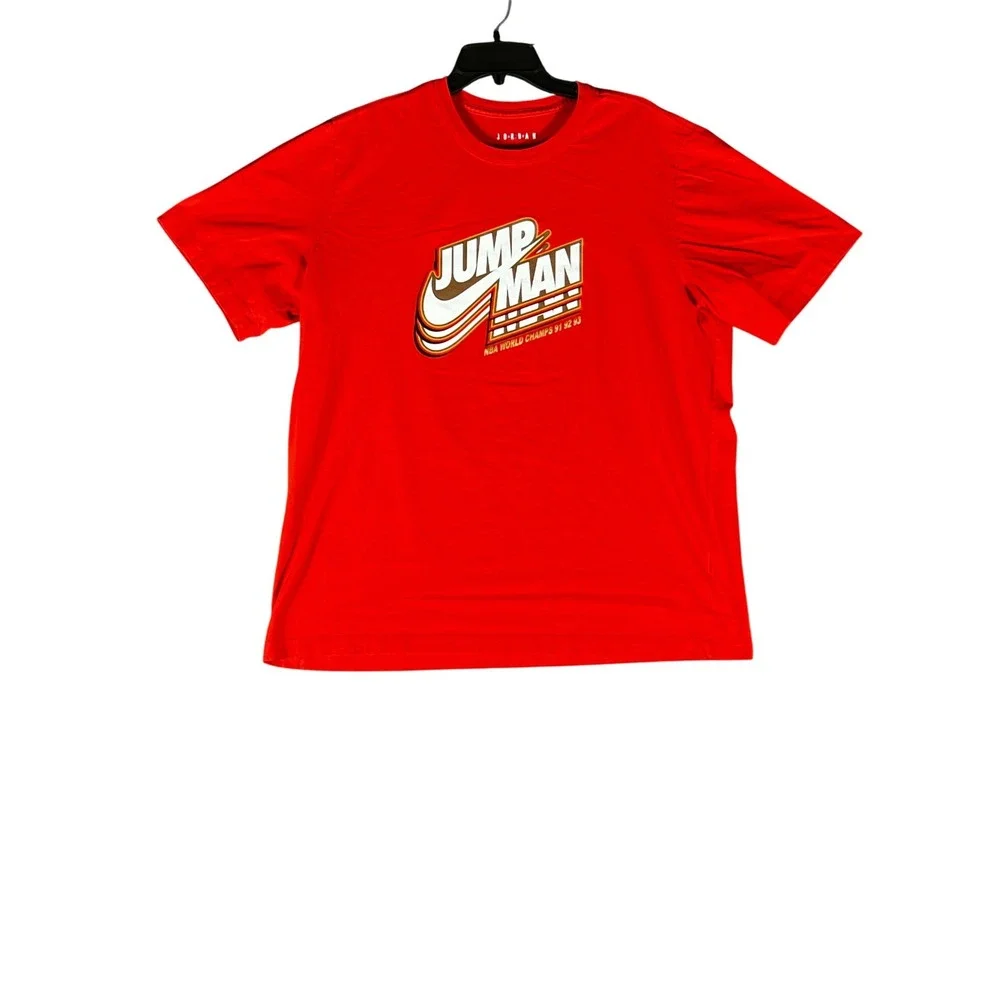 Jordan Jumpman NBA World Champs 91 92 93 Graphic T-Shirt Red Mens XL